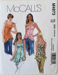 4873 MCCALLS SASSY STRAPPY EMPIRE SHAPED TOPS PATTERN 4-10; 12-16